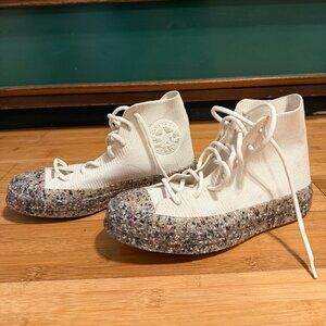 Converse Renew Chuck Taylor High Tops – White Canvas w/ Recycled Speckled Soles